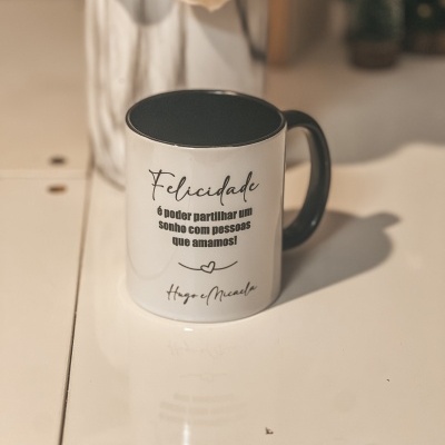 Conjunto caneca convite padrinho de casamento.