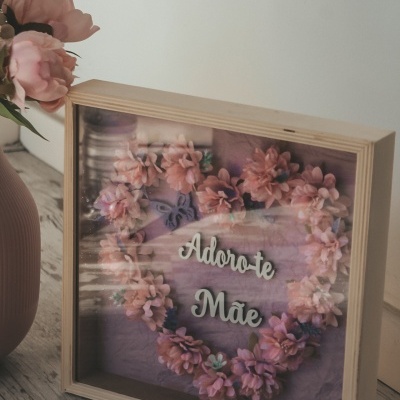 Moldura Adoro-te mãe com flores
