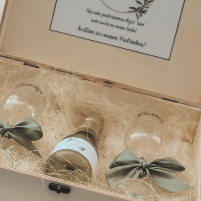 Caixa pedido padrinhos casamento