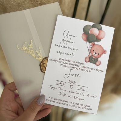 Convite dupla celebração verde
