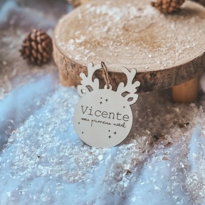 Caixa Prendedor e bola de natal menino