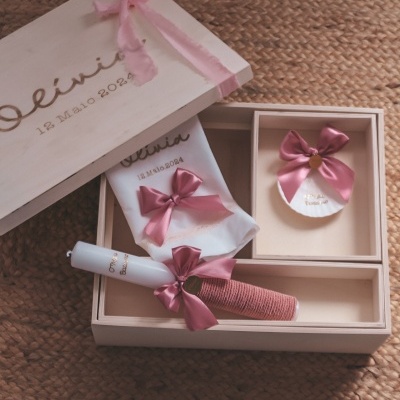 Caixa batismo XXL rosa