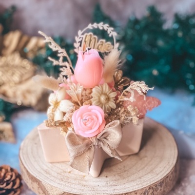 Cesta estrela rosa mãe