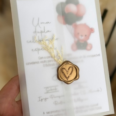 Convite dupla celebração verde