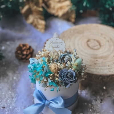 caixinha com vela azul convite madrinha