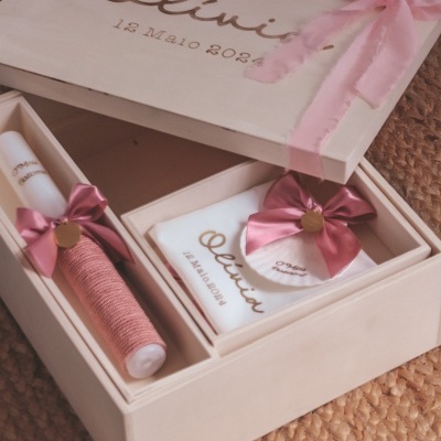 Caixa batismo XXL rosa