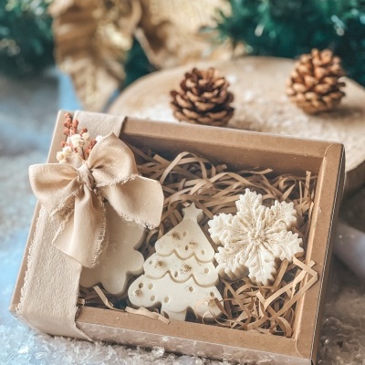 Caixinha com 3 velas aromáticas Natal