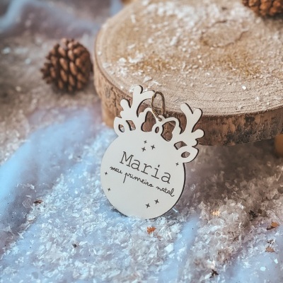 Caixa Prendedor e bola de natal menina