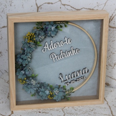 Moldura adoro-te padrinho com LED