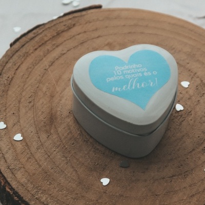 Caixa coração padrinho