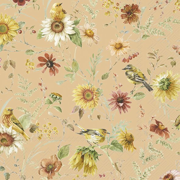 Guardanapos de papel Flores outonais miudinhas rosa - IHR Guardanapos de papel Flores outonais miudinhas rosa - IHR