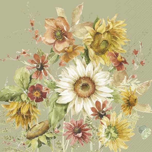 Guardanapos de papel Flores outonais verde - IHR Guardanapos de papel Flores outonais verde - IHR