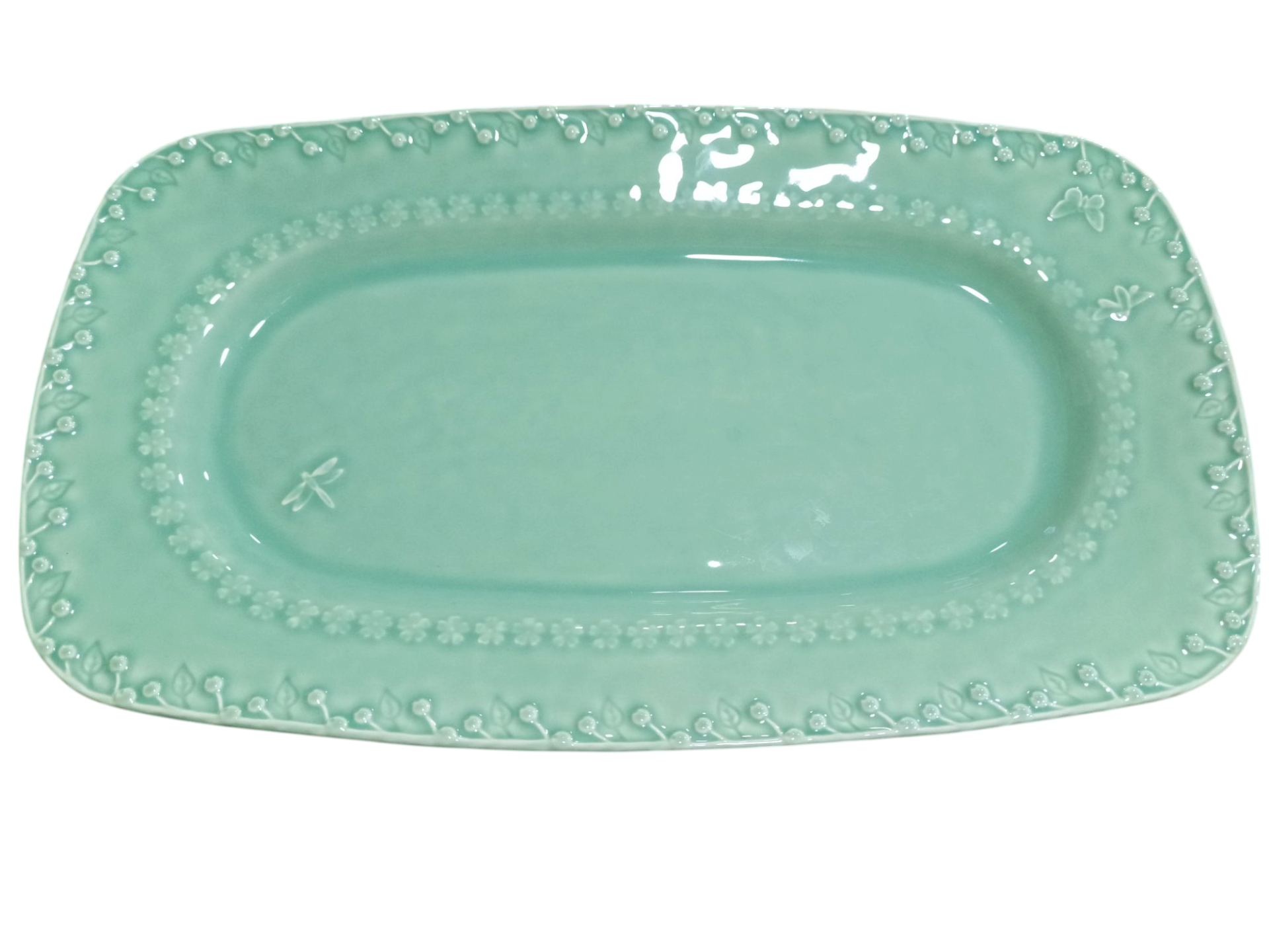 Travessa verde - Coleção Flora - Bordallo Pinheiro Travessa verde - Coleção Flora - Bordallo Pinheiro