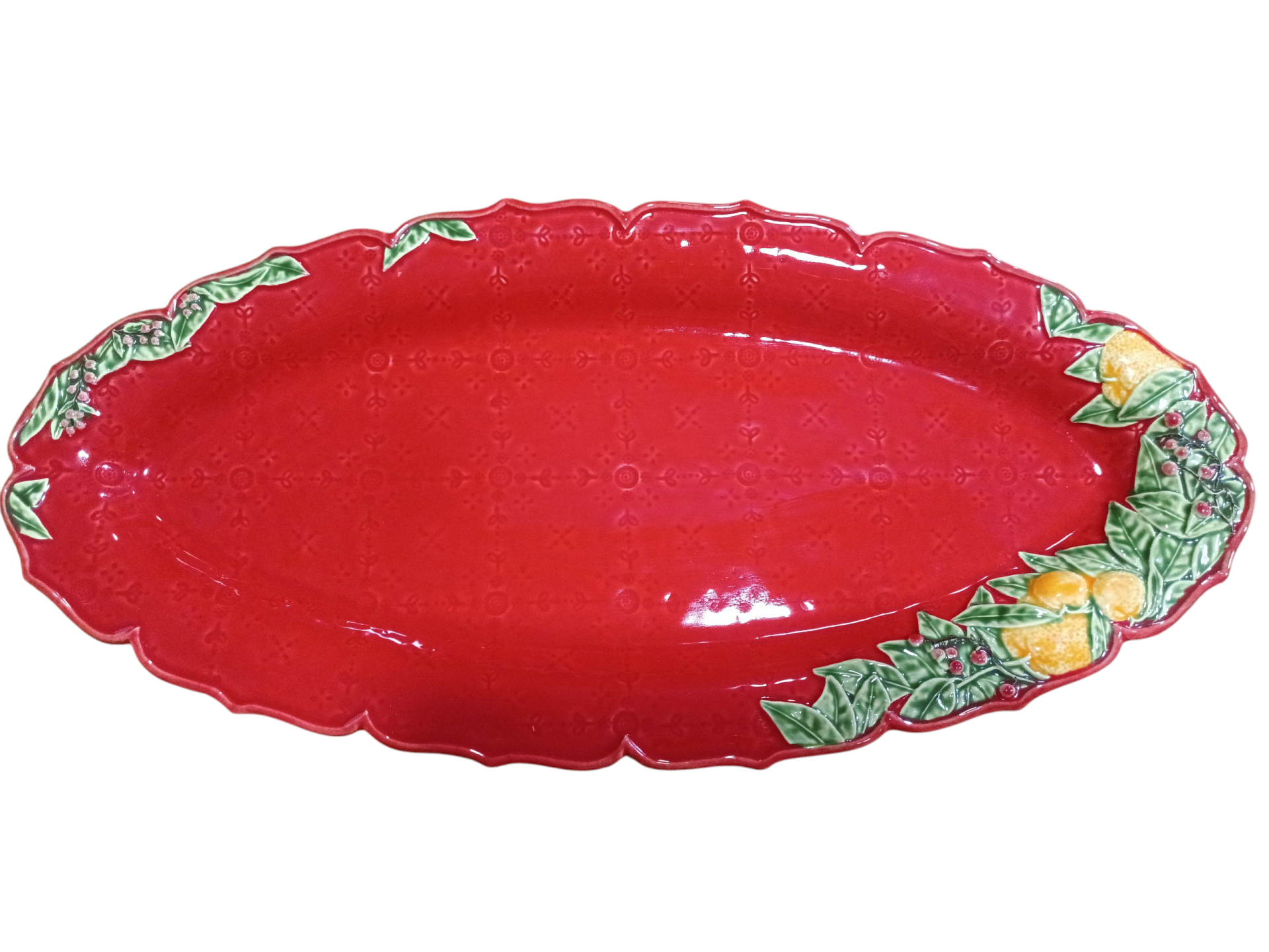 Travessa Estreita 55 - Coleção Coroa de Natal - Bordallo Pinheiro Travessa Estreita 55 - Coleção Coroa de Natal - Bordallo Pinheiro