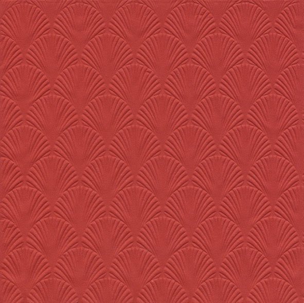 Guardanapos de papel Vermelhos com relevo - IHR pano ou papel de parede vermelho com padrão em leque embossado