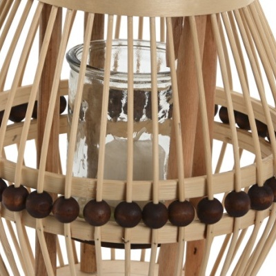 PORTA-VELA RATTAN VIDRO 31X31X46 NATURAL