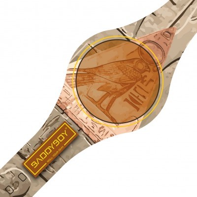 Relógio de pulso com padrão egípcio e etiqueta BADYBOY