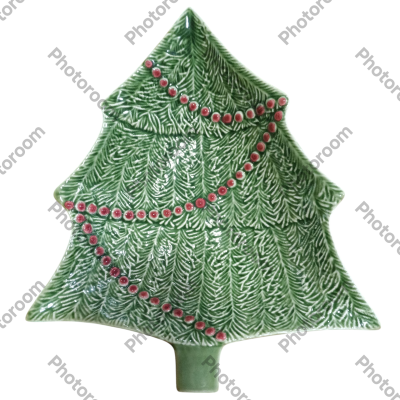 Taça Árvore Natal 27,5 Verde/Vermelho - Coleção Natal -  Bordallo Pinheiro