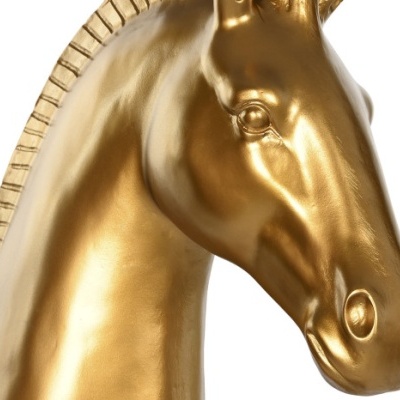 CANDEEIRO DE PÉ RESINA 47X40X153 CAVALO DOURADO