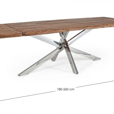 Mesa Madeira e Inox Extensível