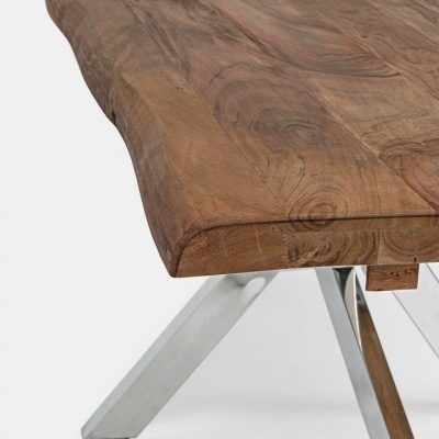 Mesa Madeira e Inox Extensível