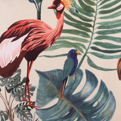 Cadeira pavão bege tecido-metal 51x52x82 cm