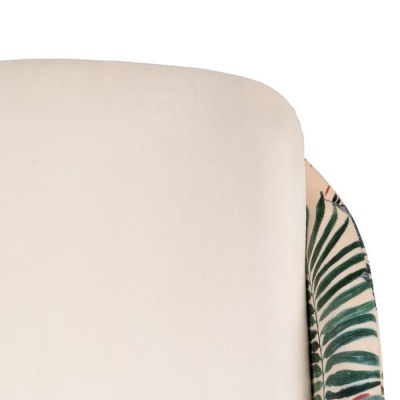 Cadeira pavão bege tecido-metal 51x52x82 cm