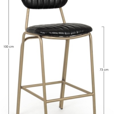 Cadeira Banco alto bar Addy Verde ou preto dourado