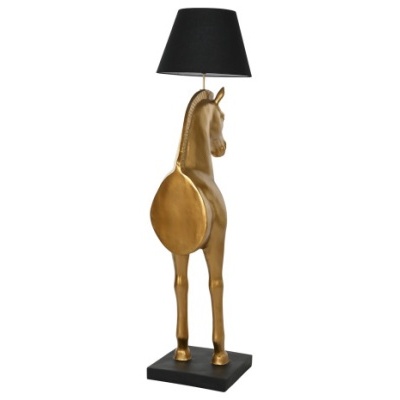 CANDEEIRO DE PÉ RESINA 47X40X153 CAVALO DOURADO