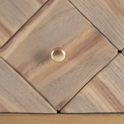 Consola 2 gavetas dourada