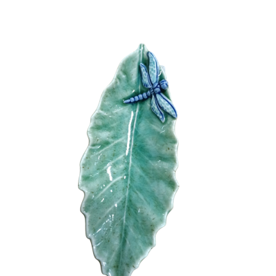 Folhas do Campo - Folha Castanheiro com Libélula Bordallo Pinheiro Folhas do Campo - Folha Castanheiro com Libélula Bordallo Pinheiro