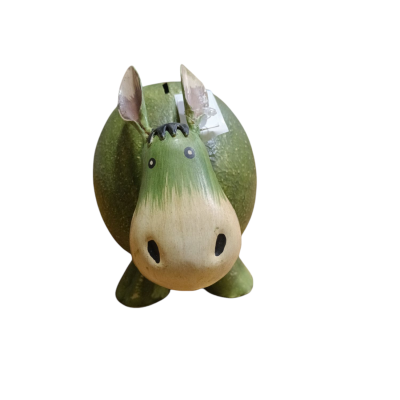 Mealheiro Burrinho verde em metal - 20*11*16cm