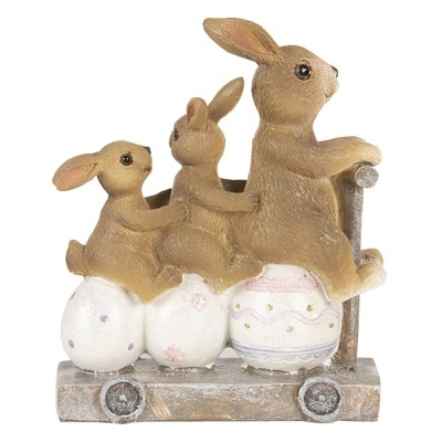 Coelho com familia trotinete 11x4x12 cm