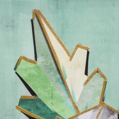 Quadro tela com moldura jarra flores estilizado verde agua