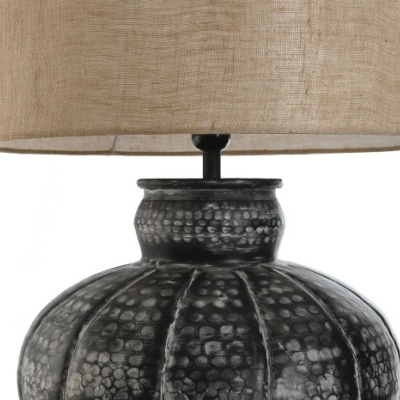 CANDEEIRO DE MESA METAL 42X42X69 PATINADO PRETO