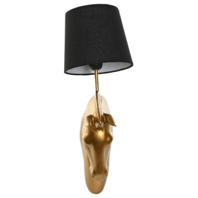 CANDEEIRO DE PAREDE RESINA 21X18X50,5 CAVALO DOURADO