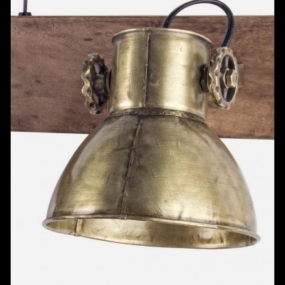 CANDEEIRO DE PAREDE MADEIRA E METAL 2 FOCOS