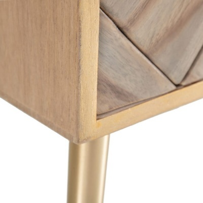 Consola 2 gavetas dourada