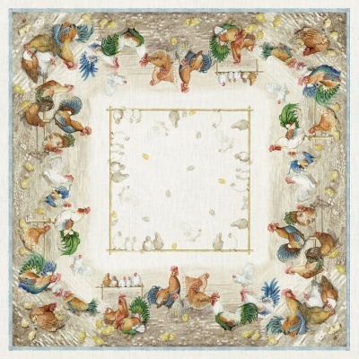 Toalha de Mesa 100% Linho ROOSTERS- Tessitura