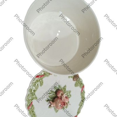 Bomboneira Baixa - Coleção Coroa de Natal - Bordallo Pinheiro Bomboneira Baixa - Coleção Coroa de Natal - Bordallo Pinheiro