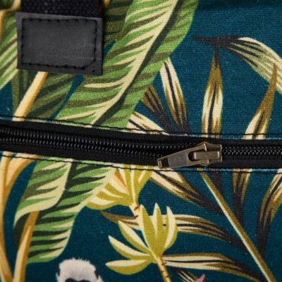 Saco com Macacos Azul Ciano