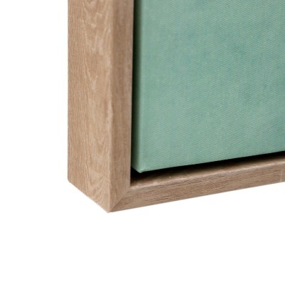 Quadro tela com moldura jarra flores estilizado verde agua