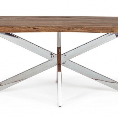 Mesa Madeira e Inox Extensível