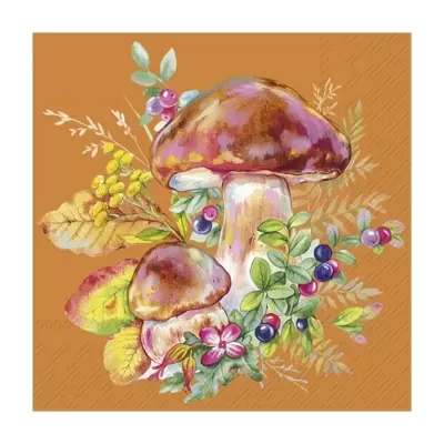 Guardanapos de papel Cogumelos na folhagem - IHR