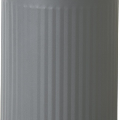 Lata cozinha cinza com tampa bambu