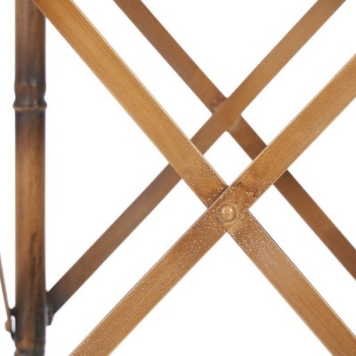 Mesa castanha metal-vidro 50x50x65 cm