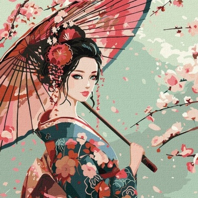 Menina japonesa do quimono