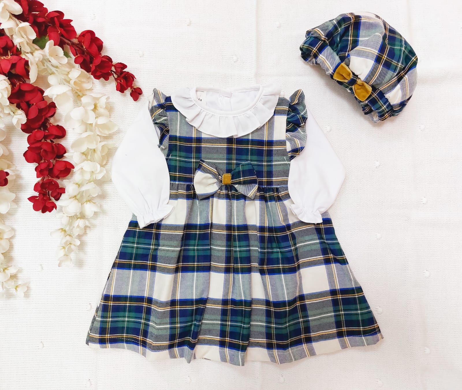 Vestido xadrez c/ boina