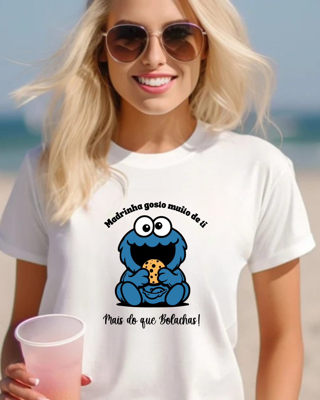 T-shirt - Madrinha gosto muito de ti, mais do que bolachas!