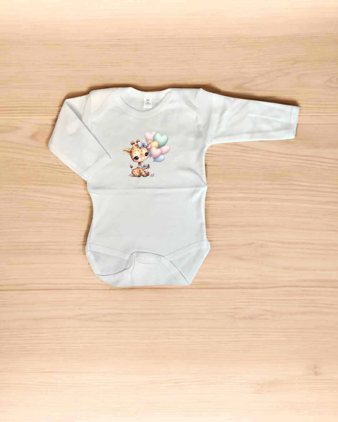 Body cardado - Girafinha com balões - Exclusivo Pirralhos